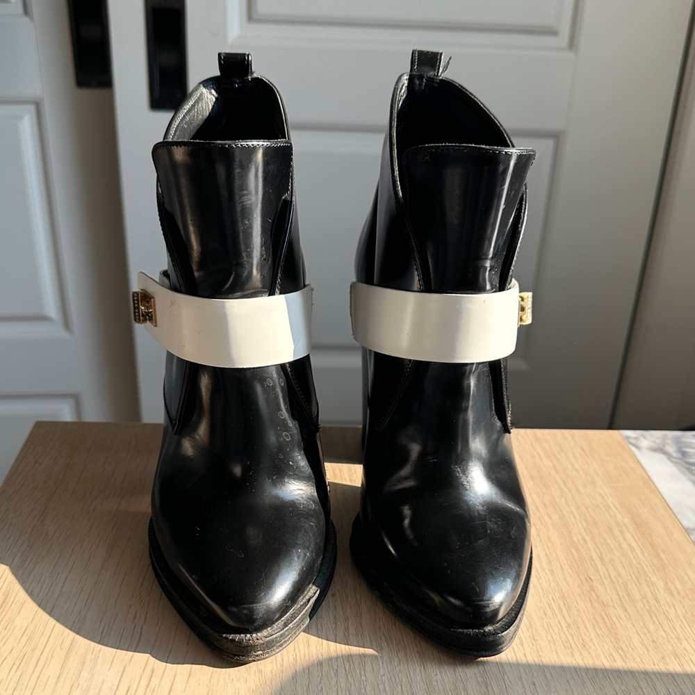 Hugo Boss Black and White Ankle Boots